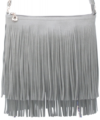 Western Fringe Cross Body Bag E031 GRAY